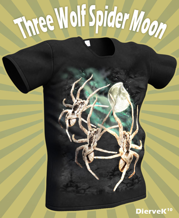 three spiderwolf moon t shirt 